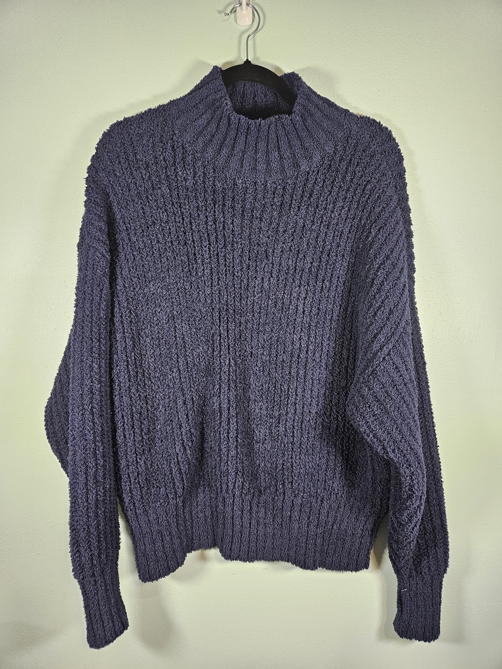 aerie Ribbed Mock Neck Sweater - Navy